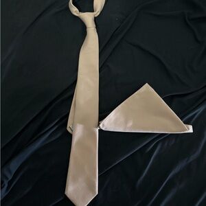 Bird Grey Pink Tie and Pocket Square
